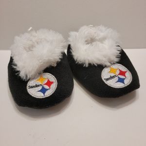 Steelers Baby size Large L Black Slippers Forever